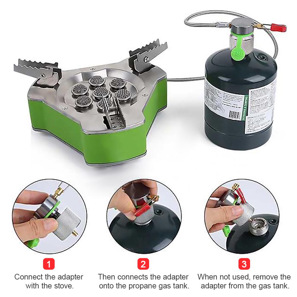 Camping Stove Adapter Outdoor Propane Gas Adapter Conversion Head