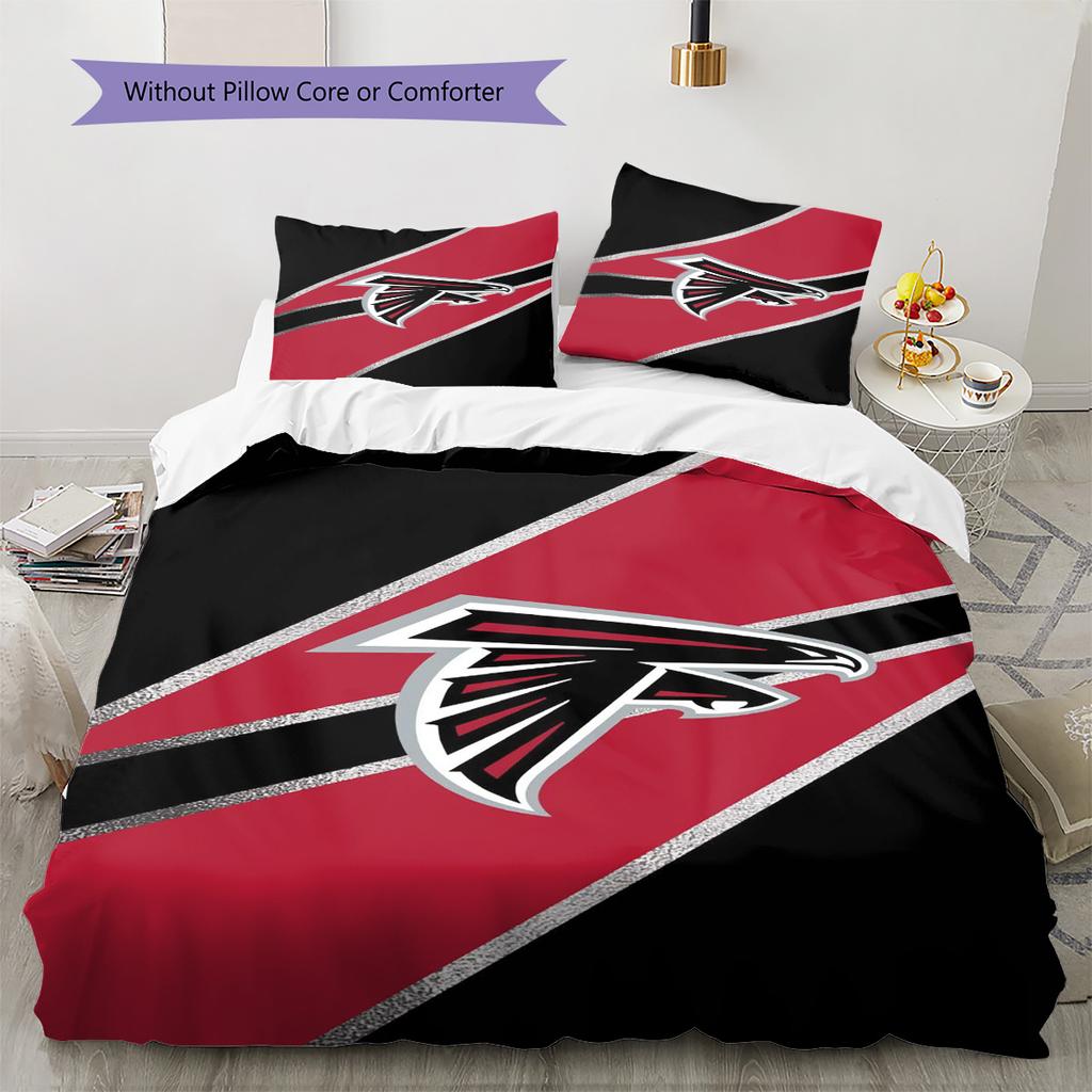 Falcons Pattern Bedding Set Quilt Cover Pillowcase Home Decor Gift (1 * Duvet Cover + 2 * Pillowcase, Without Core)