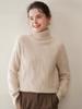 Three-Strand Thickened Women's Cashmere High Neck Cable Knit Sweater