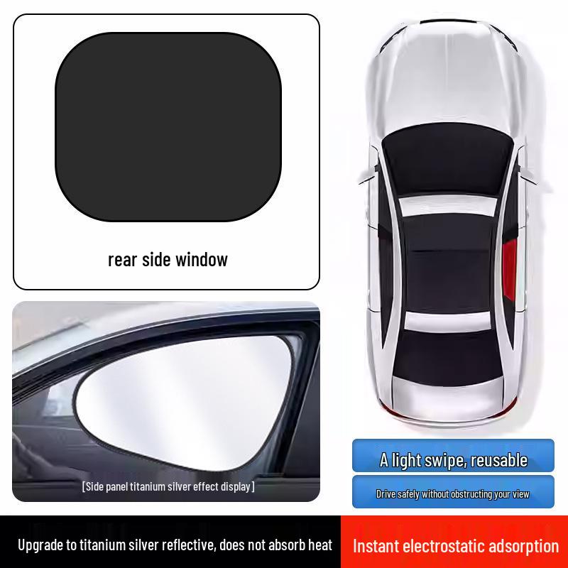 Magnetic Car Side Sunshade: UV Protection, Heat Insulation, Clear View Sunshade Curtain