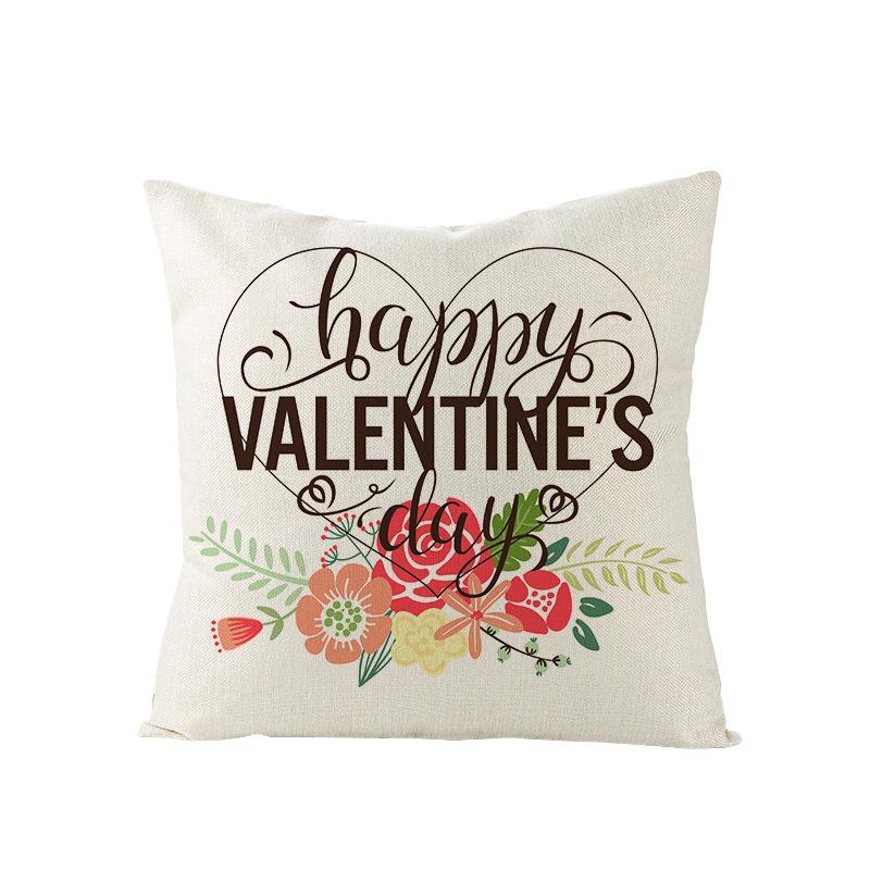 Valentine's Day Pillow Nordic Pink Car Rose Polyester Printed Cushion Sofa Cushion Home Products