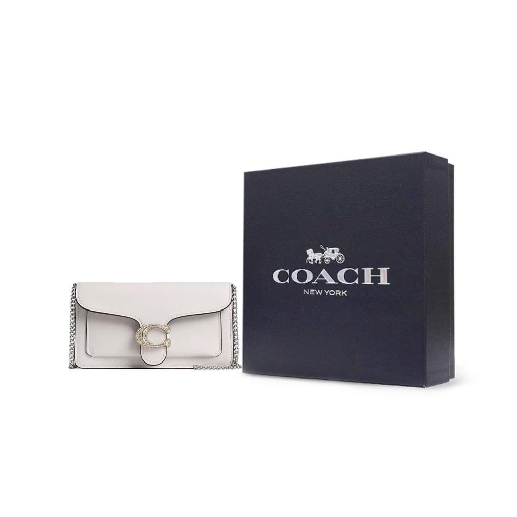 Coach Tabby 20 Flap Closure Detachable Chain Small Calfskin Crossbody Shoulder Bag Women bags Chalk-White CX245-LHCHK