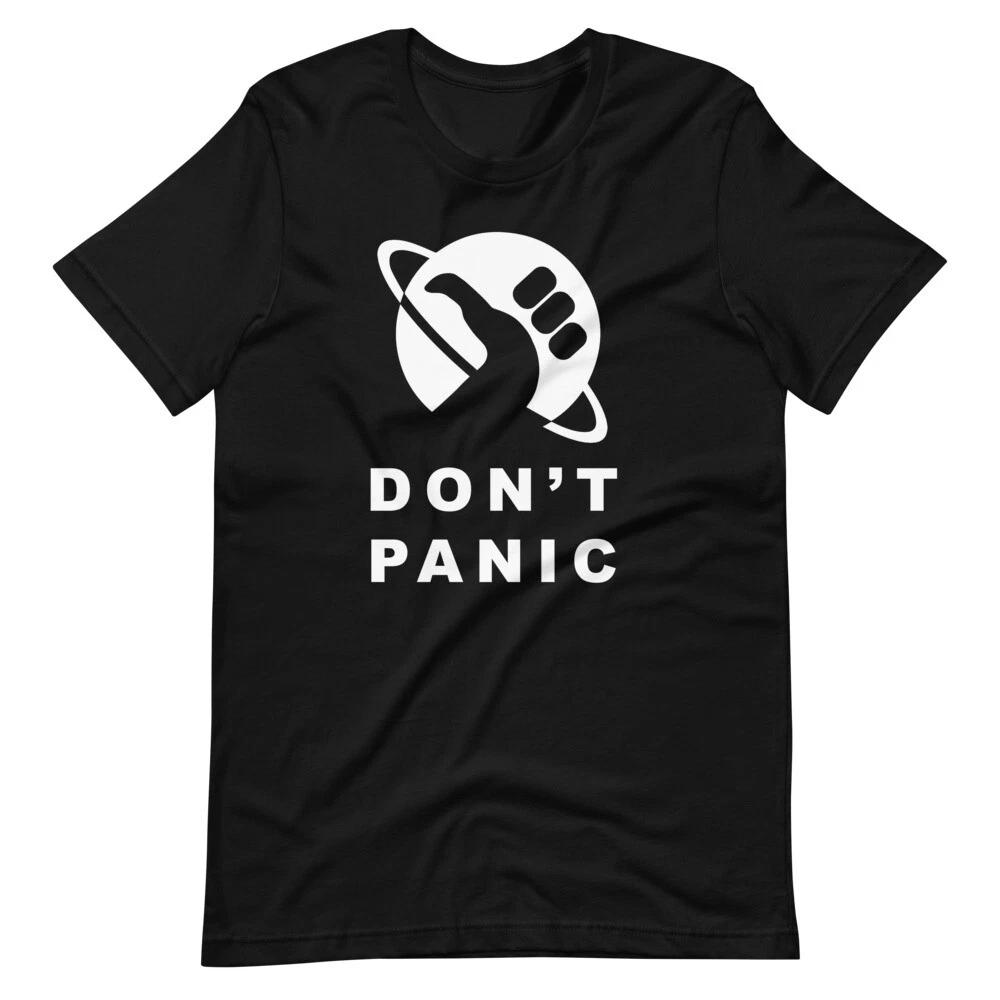 

DON T PANIC Hitchhikers Guide To The Galaxy Tee Short-Sleeve Unisex T-Shirt 3XL