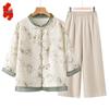 Elderly Women's Summer Short-Sleeve Top & Pants Set