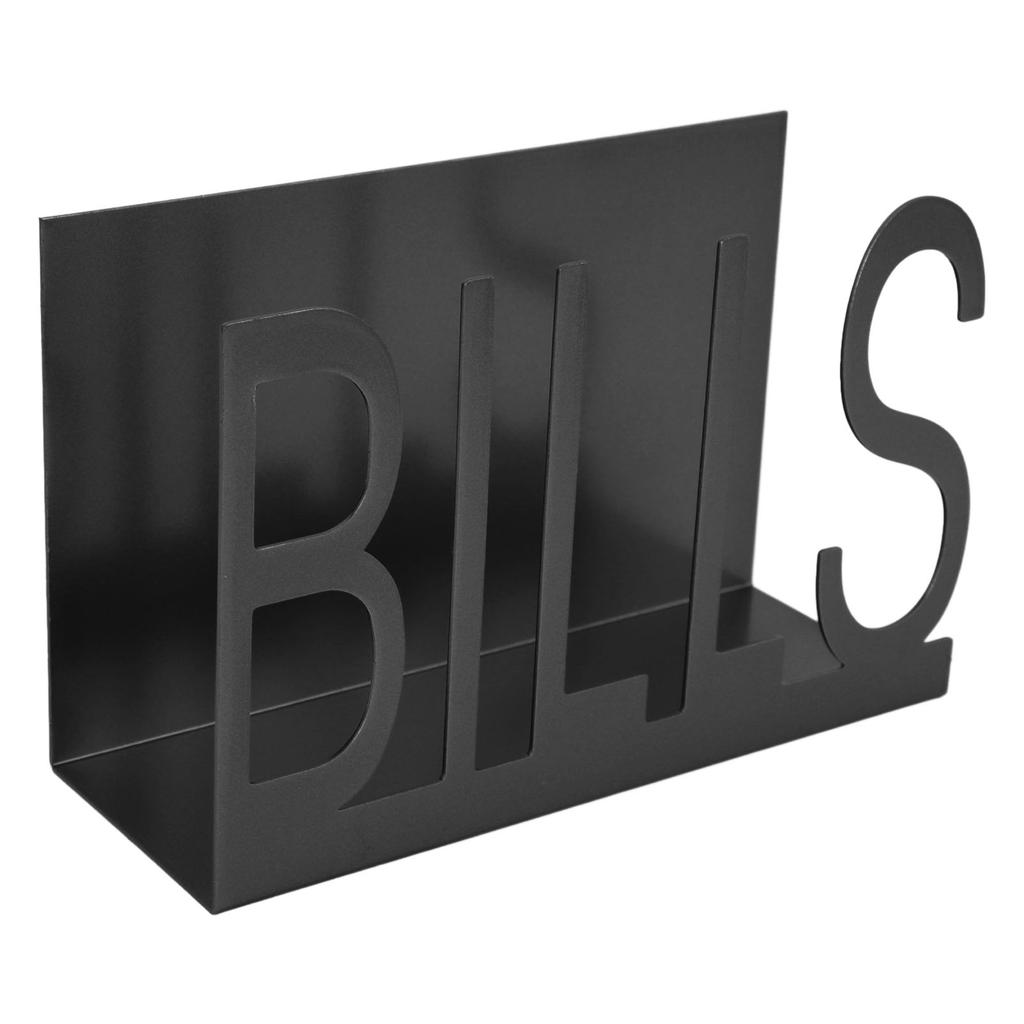 Desktop Metal Mail Holder Cutout Design Desk Letter Envelope Document Organizer with Anti Slip