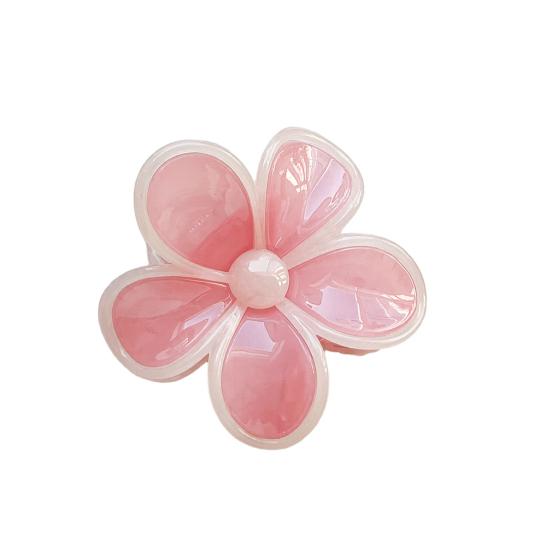 

Hair Claw Flower Shape Stable Grip Glossy Shark Hair Clip Half-Tied Hair Ponytail Updo Hair Claw Hair Accessories