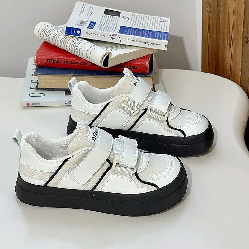 

2015 Американские спортивные и повседневные туфли на мягкой подошве на липучке, Новые стильные кеды для девочек BE-6787 40 белый