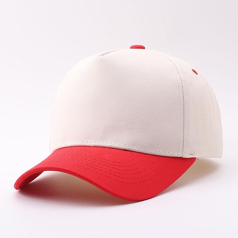 Kontrastfarbe Lichtplatte Amerikanische Baseballkappe Europäische und Amerikanische Mode Fünfteilige Kappe mit gebogenem Schirm Sonnenschutzkappe Lagerware