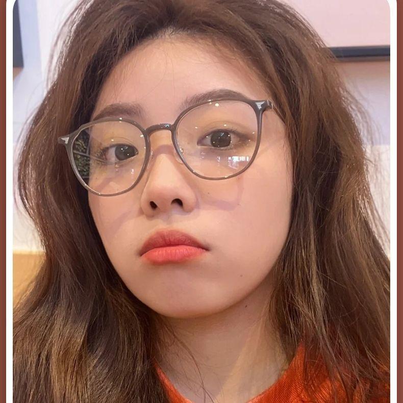 Myopia Glasses Retro Flat Glasses Black Frame Anti-blue Glasses