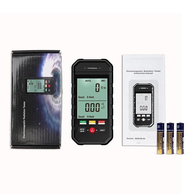 

Ручной счетчик Гейгера ET925 детектор ядерного излучения тестер электромагнитного излучения с 3 цветными лампочками 12.5*6*2.8cm чёрный