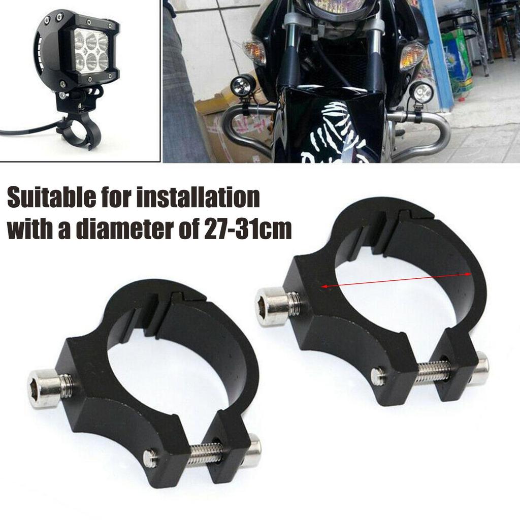 2pcs Universal Motorcycle Headlight Bracket Tube Fork Spotlight Holder Clamp Mounting Handlebar Clamp Kit For For Honda L5R9