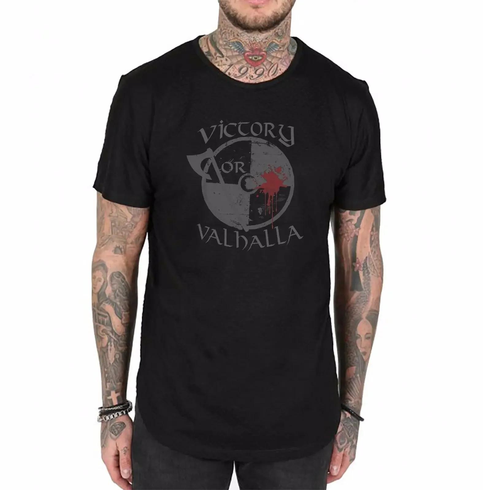 

Victory or Valhalla Ragner Warrior T-Shirt 100% Cotton O-Neck Short Sleeve Summer Casual Mens T-shirt Size S-3XL 4XL