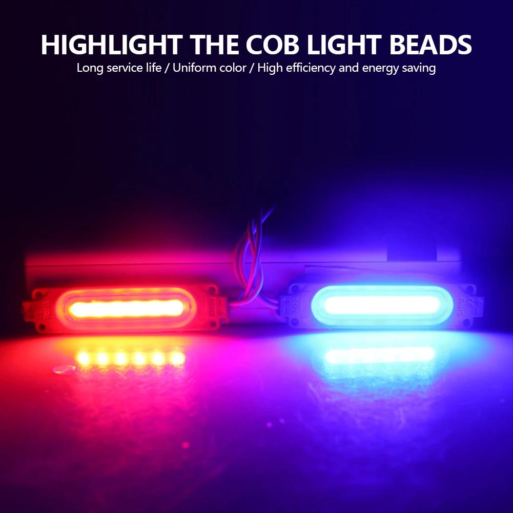 Universal 2Pcs LED Warning Light Modification Module Waterproof Injection Molded Design Strobe Module for Car Motorcycle Light