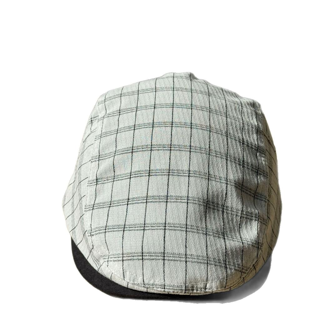 Spring and Autumn Japanese-style retro plaid forward cap for women, fashionable and casual versatile duckbill cap that makes the face look smaller,