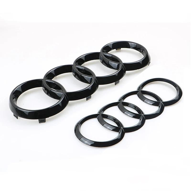 2026 Hot 4 Rings Logo ABS Chrome Black Car Front Hood Emblem Bonnet Badge Rear Trunk Badge For tt A3 A4 A5 A6 A7 A1 Q2 Q3 Q5 Q7 Q8 TT