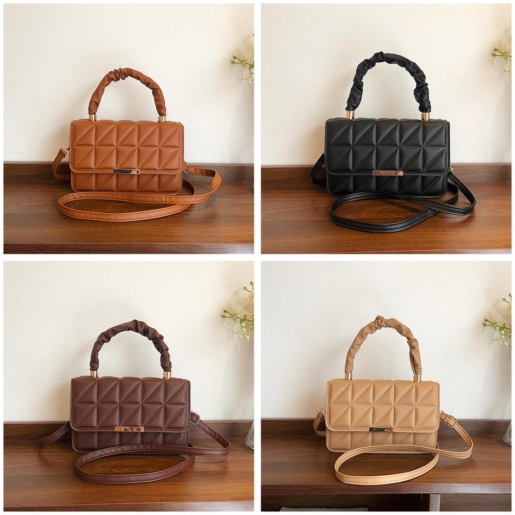 Pu Crossbody Bag For Women Small Square Design With Stitching For Daily Casual Use