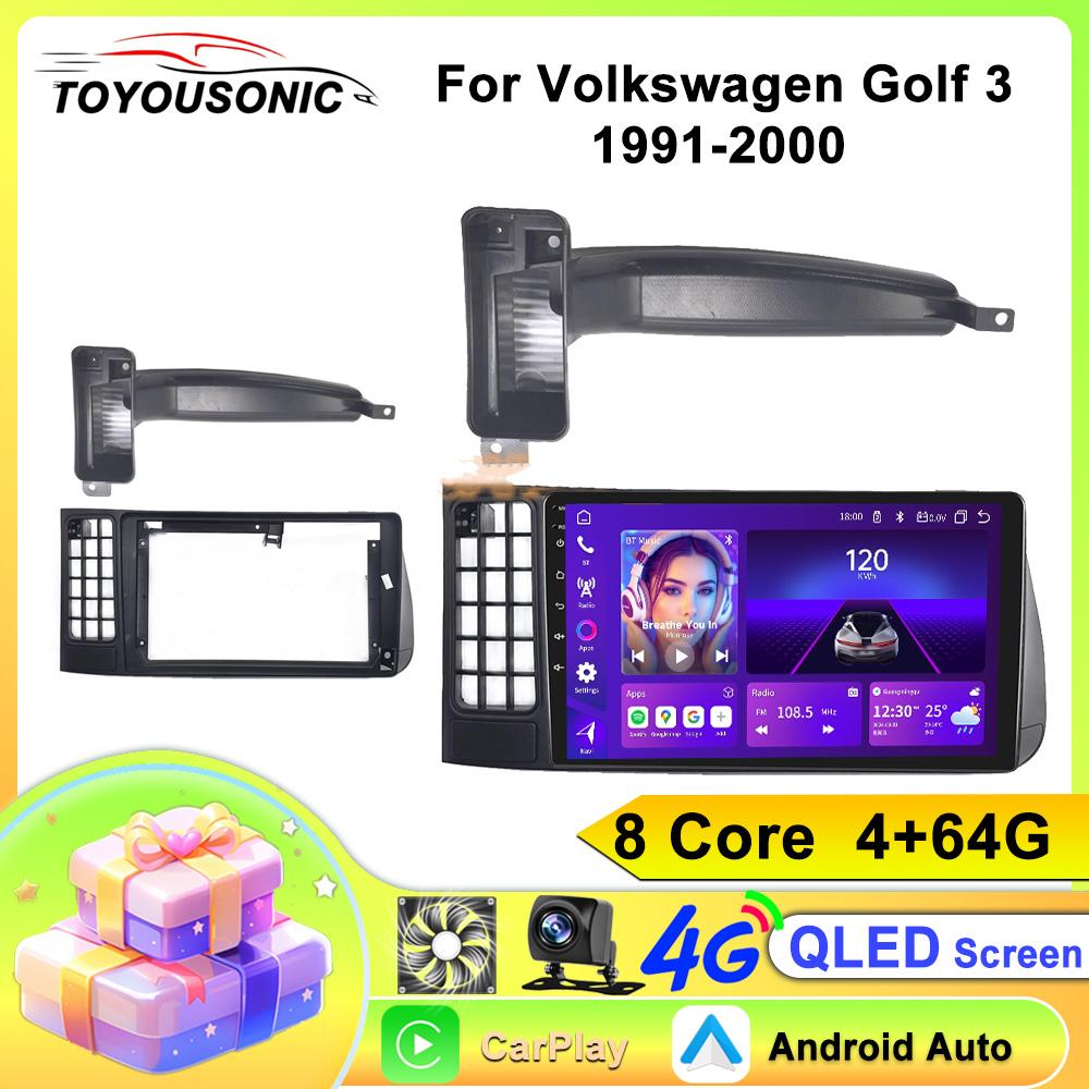 TOYOUSONIC Car Radio GPS for Volkswagen Golf 3 1991-2000 2 Din Car Stereo Receiver Player Multimedia Player Wireless CarPlay Android Auto
