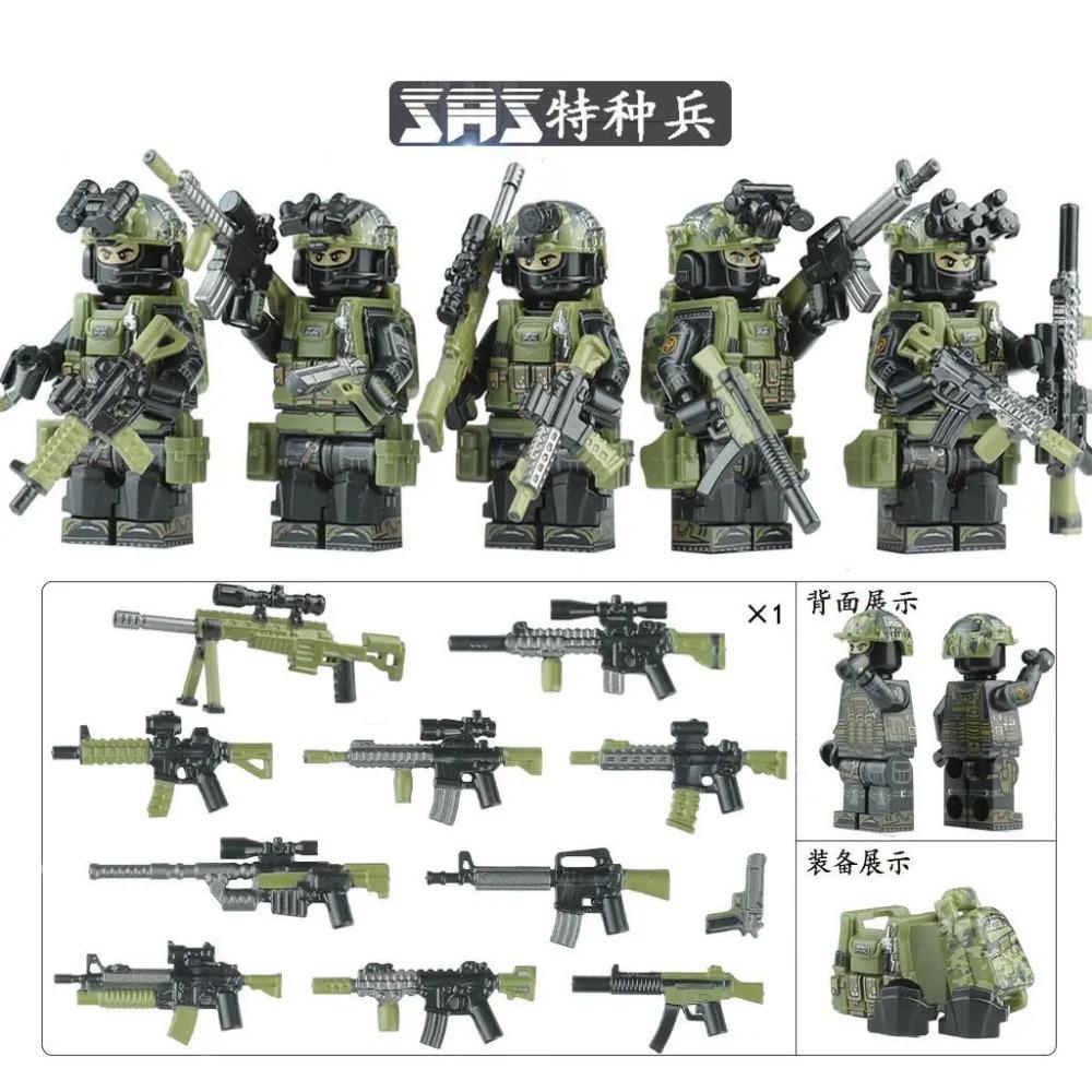 High military US special forces soldiers green beret army weapons miniature building block puzzle birthday gift world war ii