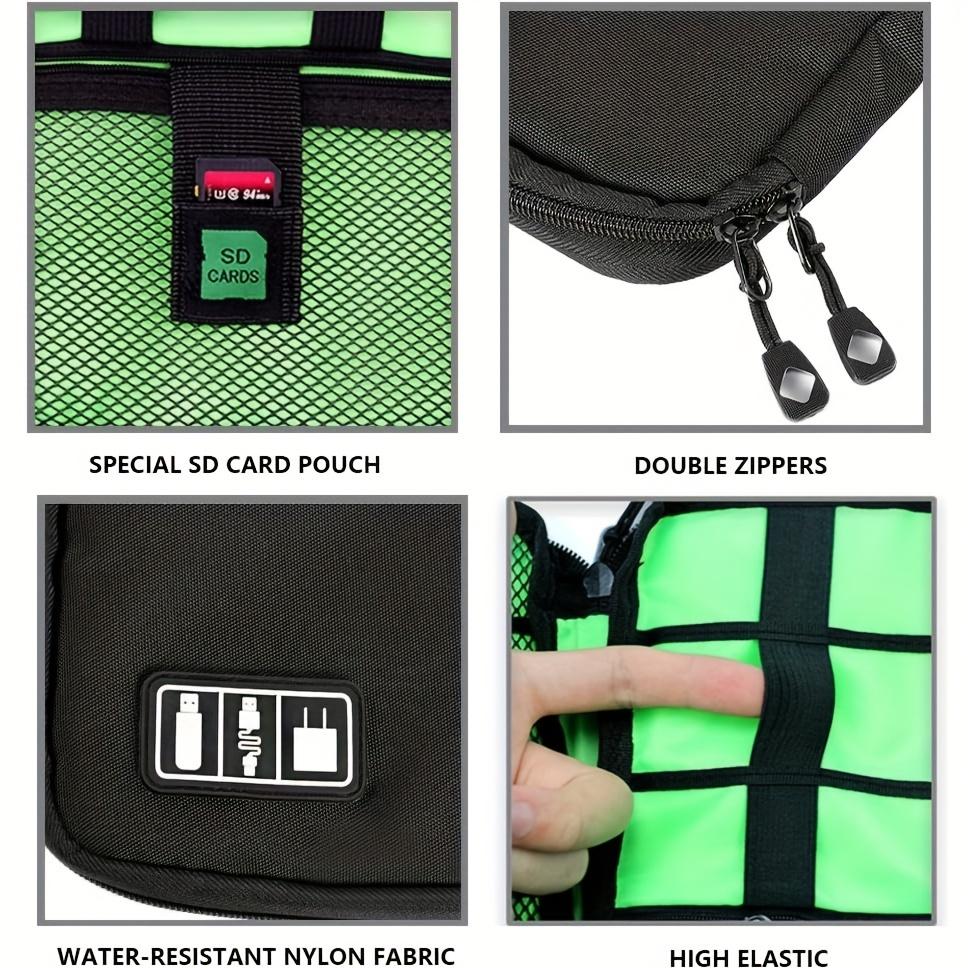 Durable Nylon Travel Tech Organizer Bag Portable Electronics Accessories Case for Cables, Phones, Earphones  High-Capacity