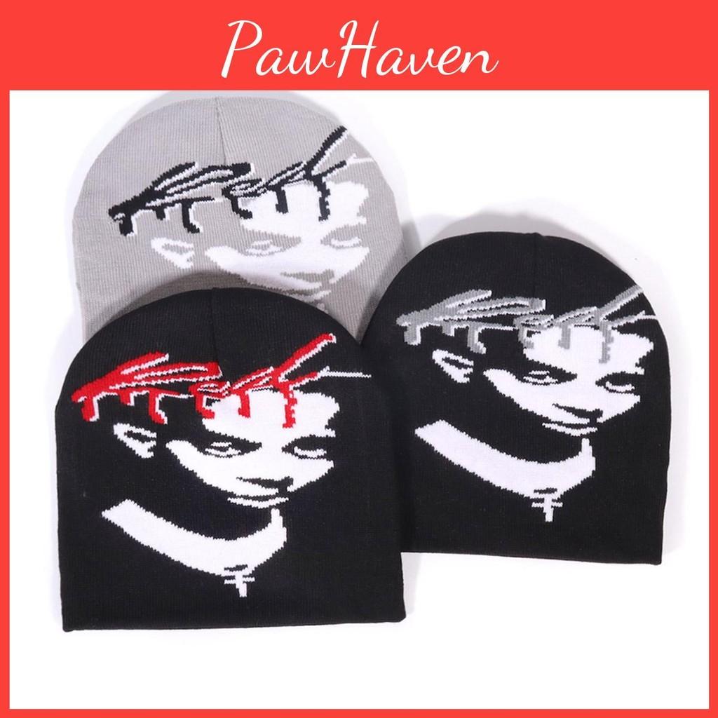 Portraits Fashion Figure And Letter Patterns Men Casual Knitted Hats Winter For
