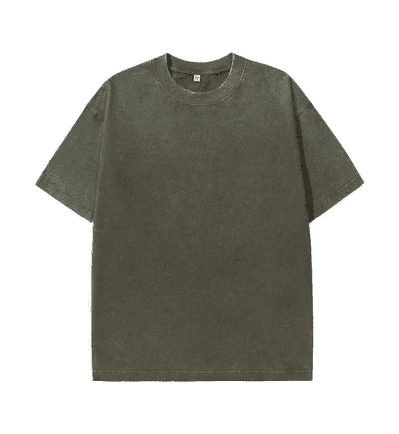 Retro Streetwear 230G Pure Cotton Distressed Men's T-shirt, Solid Color, Loose Fit, Short Sleeve