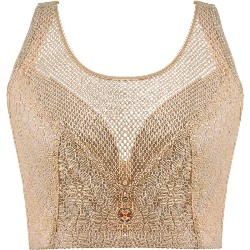 Sexy Push Up Bras Women Plus Size Bra 34-52 C D E Thin Gathered Wireless Brassiere Underwear Embroidery Floral Bralette Female
