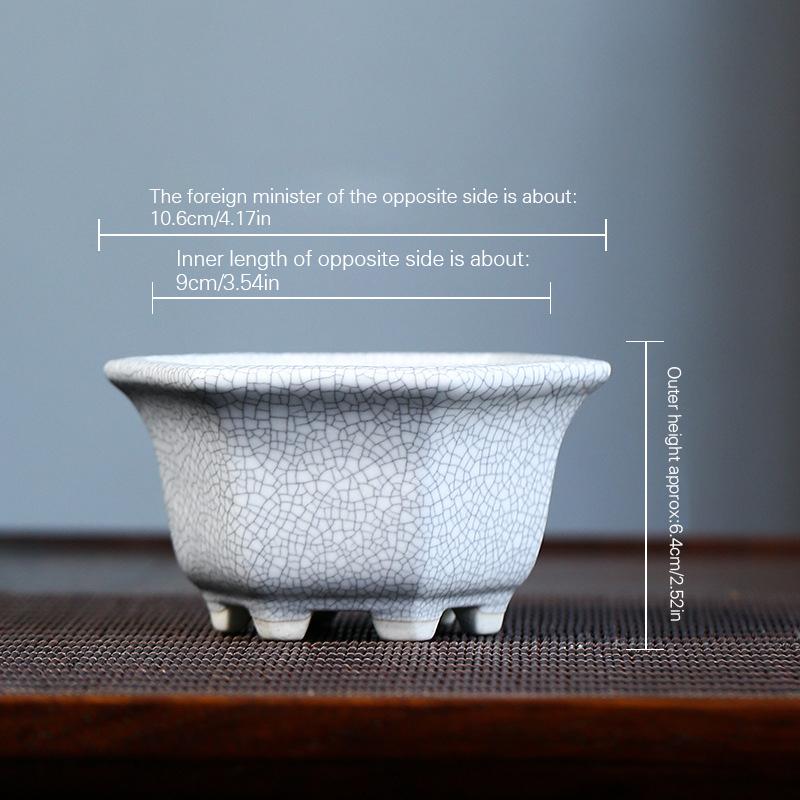 Mini Ceramic Flower Pot Bowl with Hole Ceramic Pottery Planter Thick Glazed Handmade Thick Glazed for Home Garden Decoration