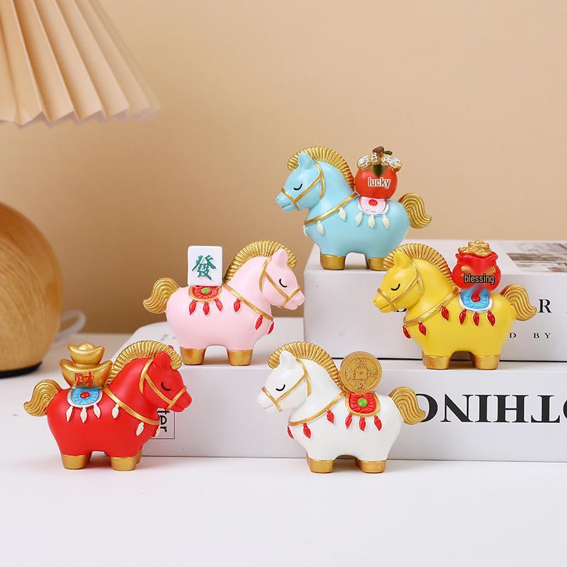 Tierkreiszeichen Jahr des Pferdes Harzfigur: Chinesisches Neujahrsornament & Geschenk