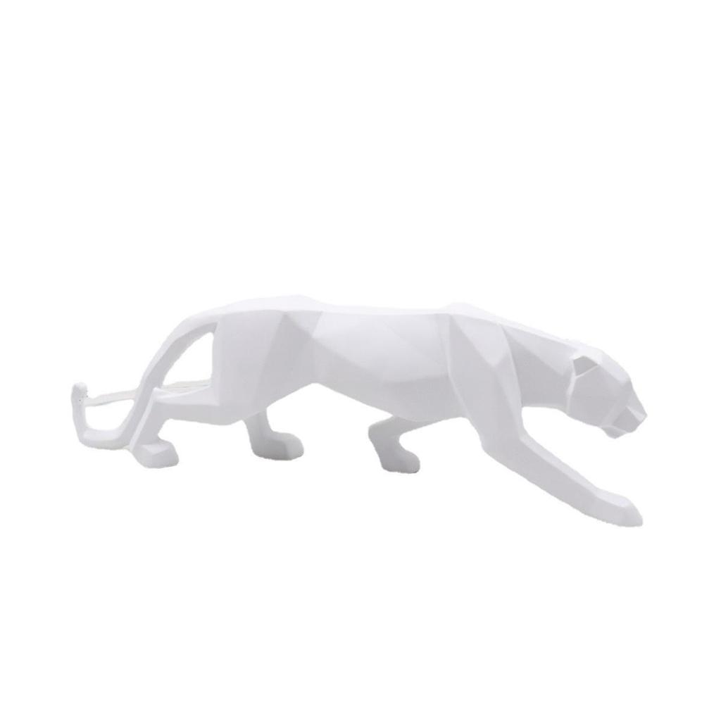 Geometric Leopard Figurine: Creative Resin Decor for Bedroom and Living Room