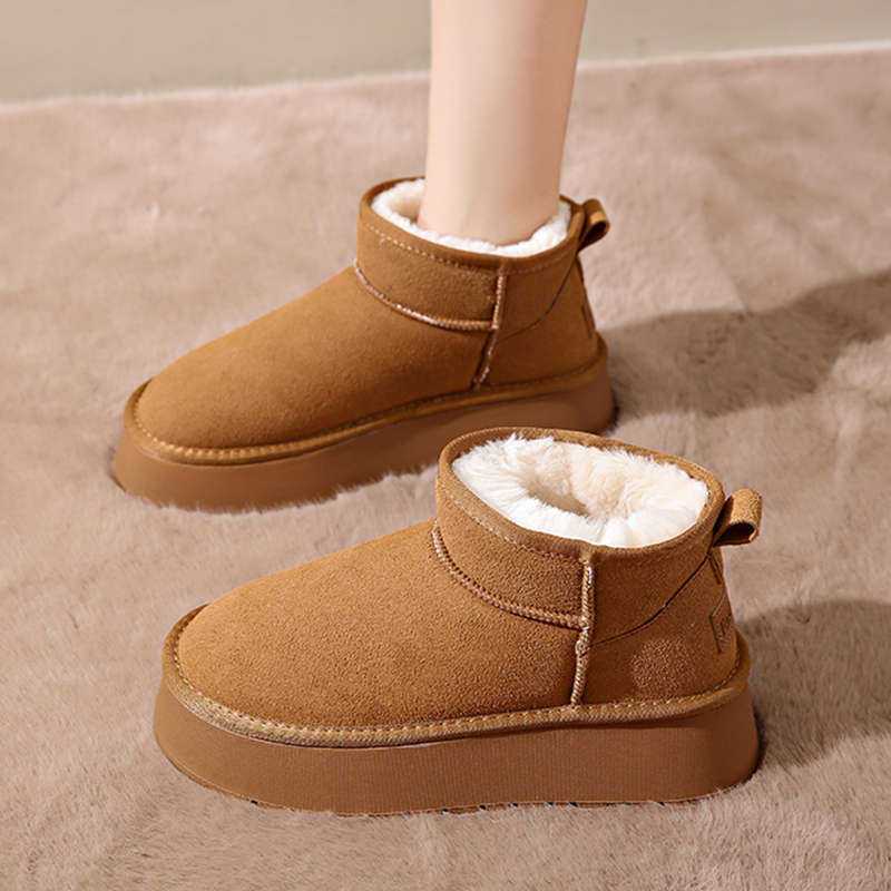 

Зимние женские ботинки для зимы, новые, с толстой подошвой, на флисовой подкладке, утолщенные, короткие, нескользящие, теплые, из хлопка, Tide 39