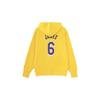 Nike Los Angeles Lakers LeBron James #6 Fleece-Lined Pullover Hoodie With Solid Color Letter Print Men Hoodie Yellow DB1182-728