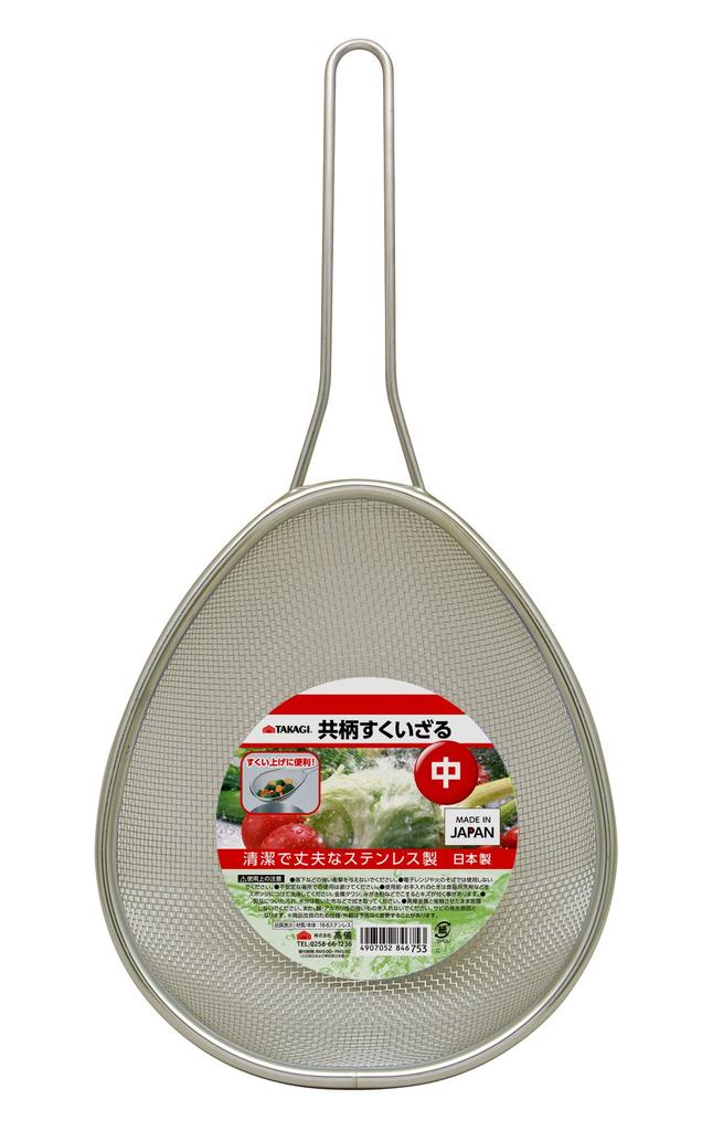 Takagi Stainless Steel Scooping Strainer with Silver Japanese-Made Handle, Medium,
