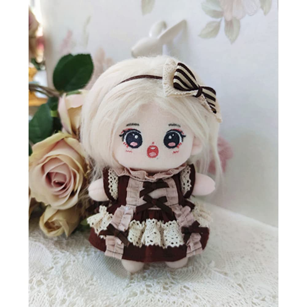 niannyyhouse 10cm Plush Toy Clothes Coffee Lace Dress Cotton Doll Dress