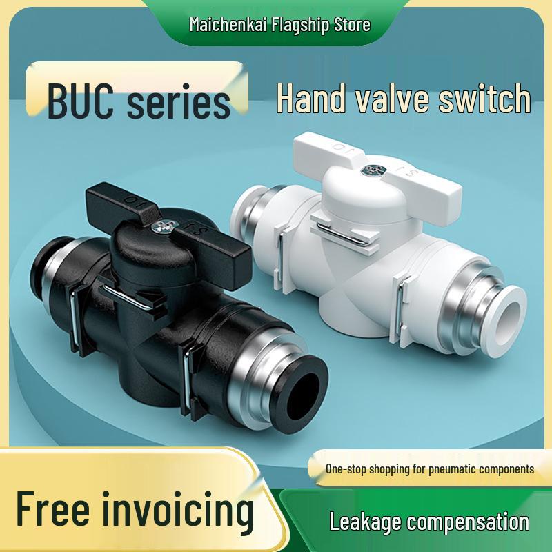 Pneumatic Hand Valve Set with Quick-Plug Connectors BUC 4/6/8/10mm