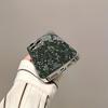 Green floral plant silver plated glass phone case suitable for iPhone 17 16 15 14 13 12 11 Pro/Max/Plus scratch resistant