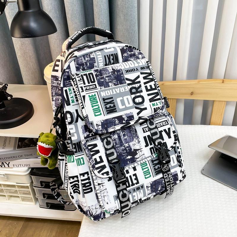 Gymnasium Rucksack Jungen Persönlichkeit Graffiti Student Schultasche Damen lässiger einfacher vielseitiger Rucksack