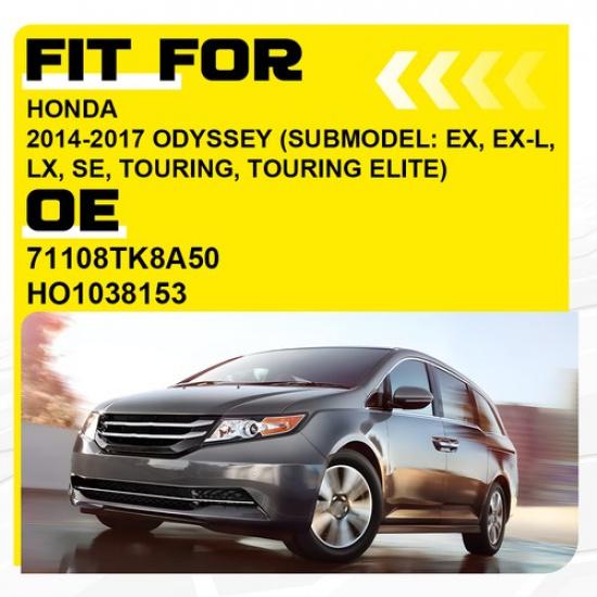 Left Front Black Fog Light Bezel Cover HO1038153 Fit 2014-2017 Honda Odyssey LX