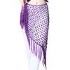 BellyDance Accessories for Women Long Tassel Belt Elastic Triangle of Hand Crochet Belly Dancing Hip Scarf Sequins Girls Belt