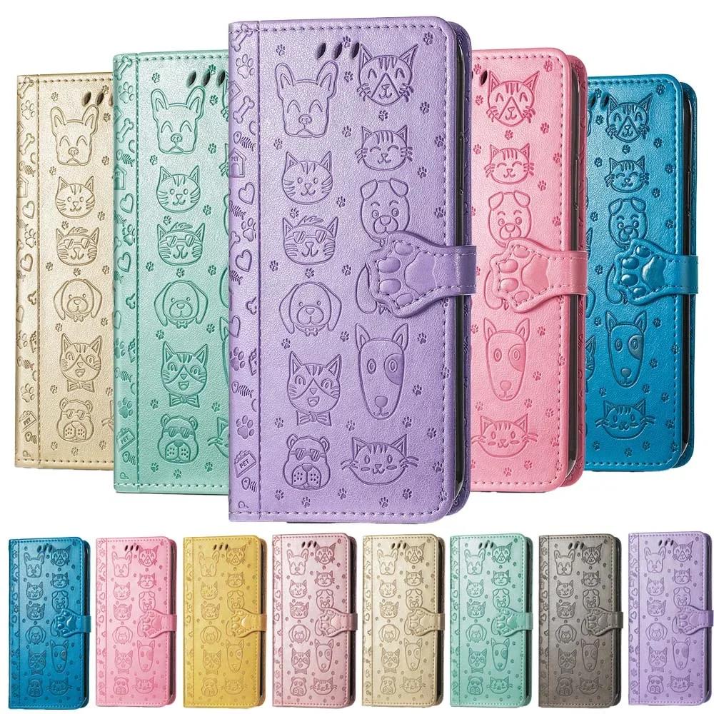 Luxury Cat Dog Style Case For OPPO Reno 9 Pro Plus Reno8 Lite Reno 7 SE Reno6 Pro 6 6Z 5 5Z 4 Reno 4Z Wallet Card Protect Cover