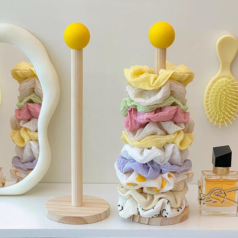 Vertical Wood Hair Tie Storage Rack Hair Accessories Display Stand Jewelry Hair Bands Storage Rack Organizer