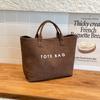 Simple Letter Large Capacity Women Suede Tote Bags Casual Solid Color Ladies Handbags Vintage Portable Female Shopping Bag