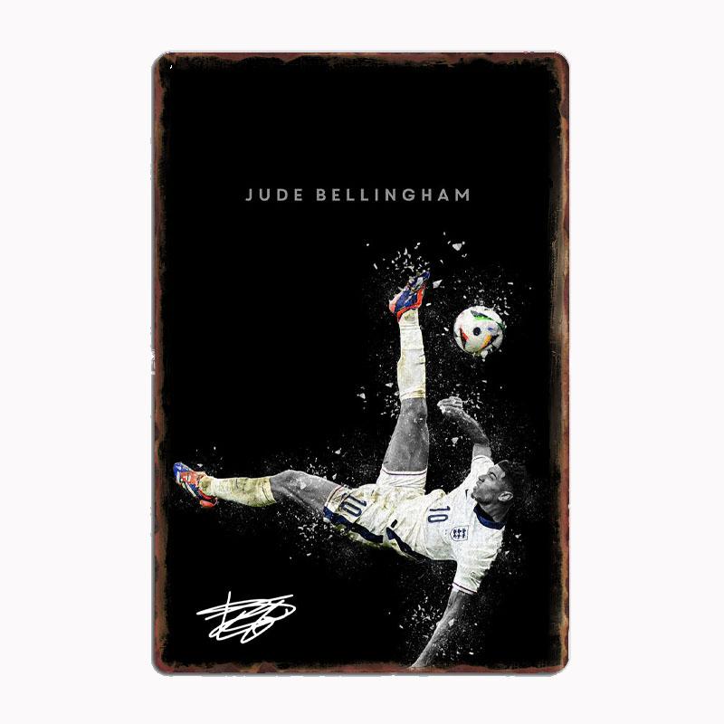 Jude Bellingham Football Sport Player Posters Metal Print Sign Poster Garage Room Cinema Living Custom Tin Vintage Home Decor