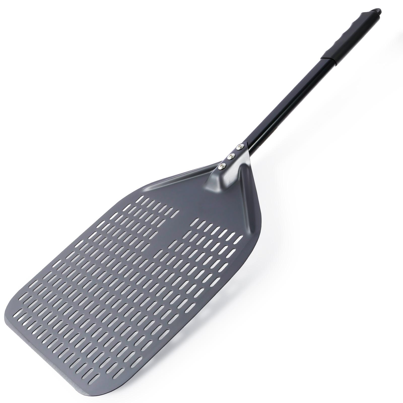 Perforated Pizza Peel 12 Inches Aluminum Pizza Paddle Nonstick Pizza Turning Peel with Anti-Scald Handle Heat Resistant Pizza