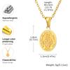 Double Sided Pattern Stainless Steel Necklaces for Women, Virgin Mary Gold Plated Pendant Necklace, New In Fashion Jewelry Gift