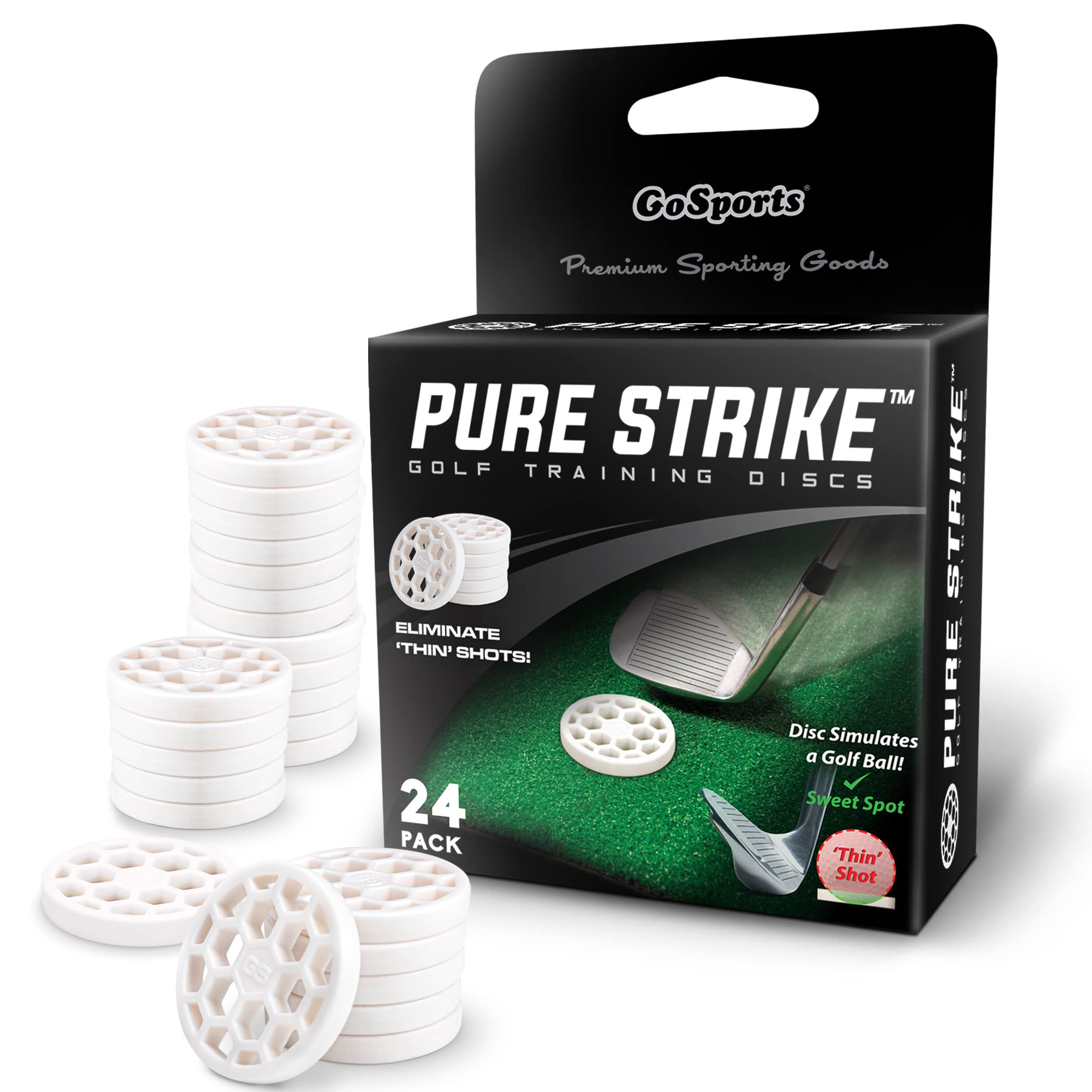 

GoSports PURE STRIKE Approach Spot Discs for Indoor and Outdoor Golf Wedges and Pack of 24 [Sweet Use] Irons, Practice, білий