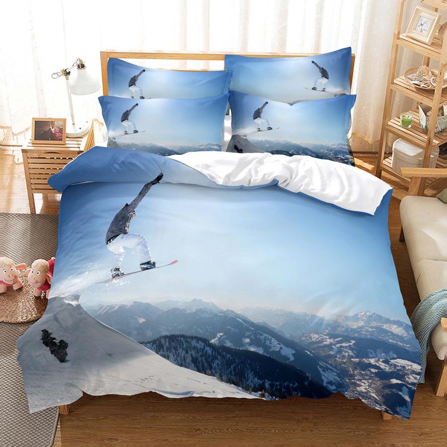 Home Bedding Set, Duvet Cover, Pillowcase, King Queen Full-size 3D Couple Outdoor Scenery Pattern Duvet Cover, Boys and Girls, Teenagers Gift