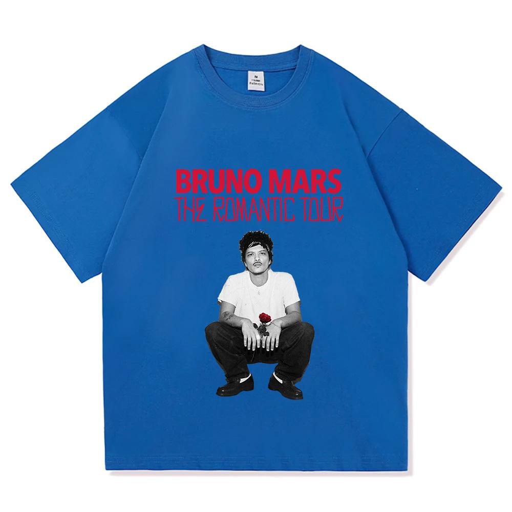 Bruno Mars The Romantic Tour 2026 Maglietta Moda Uomo Estetica Oversize Larga T-shirt Vintage 100% Cotone Top Magliette Grafiche