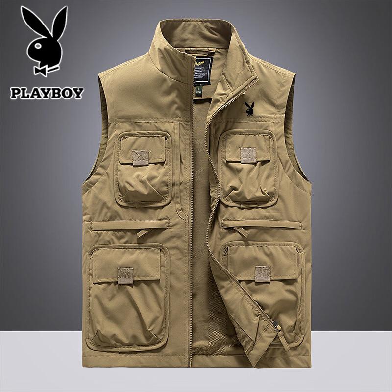 PLAYBOY Men s Multi-Pocket Loose Fit Fishing Vest XL