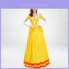 Elegante Vestido de Fantasia da Princesa Daisy com Luvas e Adorno de Cabeça para Diversão de Halloween