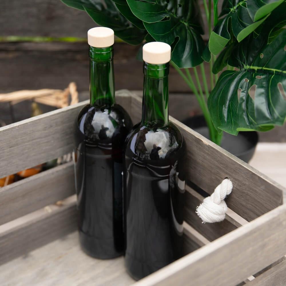 40x Wine Bottles 750ml BORDEAUX - Olive Green Brown White 0.75l